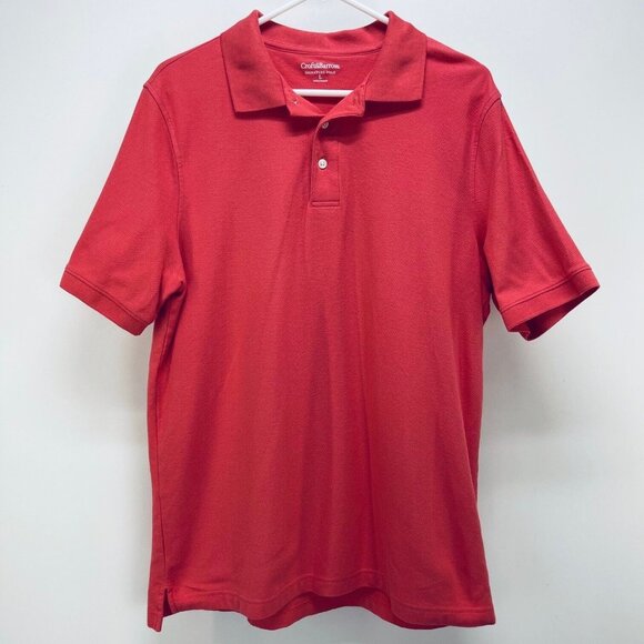 Croft & Barrow Shirt Size L Men’s Signature Polo 3 Button Red 100% Cotton - Picture 2 of 9